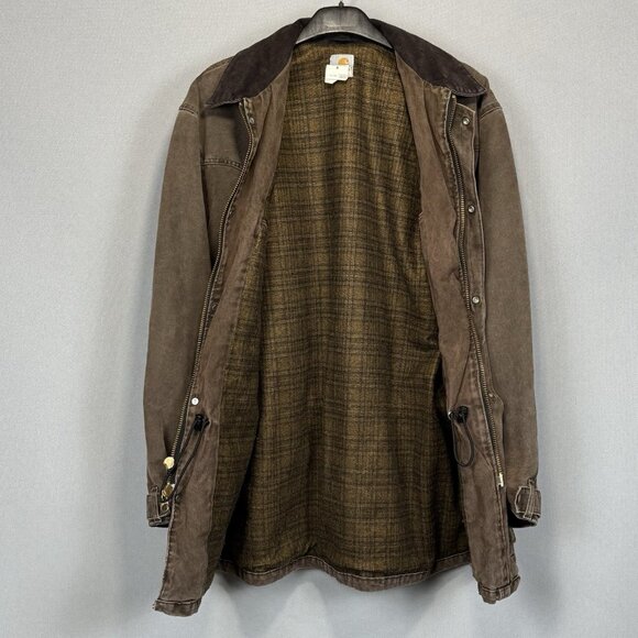 VTG Carhartt Jacket Coat Mens XL Reg Chestnut Blanket Lined Chore Barn C52 CHT - Picture 3 of 14